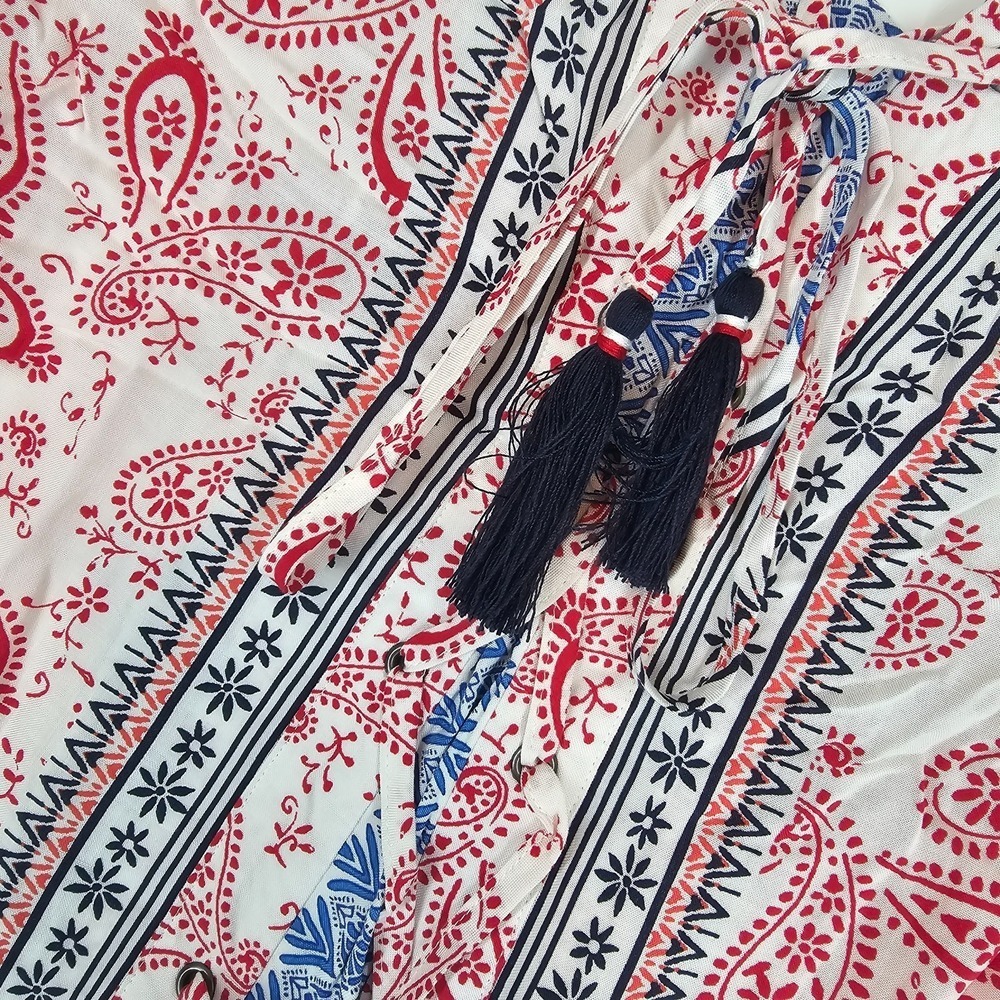 Women's Tunic Sleeveless Blouse Patriotic 3X Red White Blue NWT - Picture 6 of 16